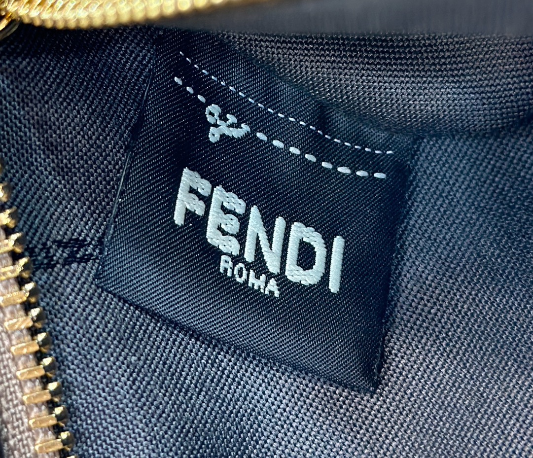 Fendi Large Roll Reversible Shopper Bag in Pequin Striped and Midnight Beige FF Fabric